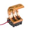 Motor Heat Sink with Cooling Fan for 1/10 Electric RC Car 540/550 Motor, Superior Heat Dissipation, Compatible with AXIAL SCX10/ CC01 (Purple) (Black) (Blue) (Gold view 4