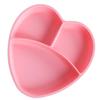 Garneck Silicone Suction Plate Heart Shaped Feeding Dish for Boy Girl Microwave Safe and Easy to Clean for Boy Girl Mealtime Training Pink view 1