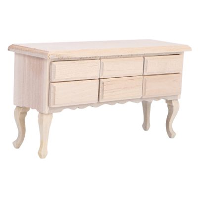 Abaodam Miniature House Desk Mini Furniture Set for Model Miniature Decor Sturdy Wood