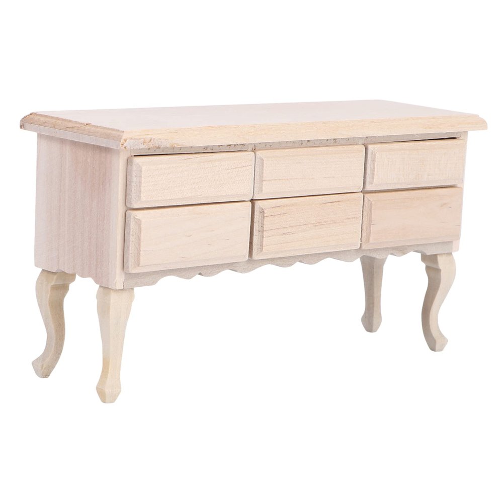 Abaodam Miniature House Desk Mini Furniture Set for Model Miniature Decor Sturdy Wood