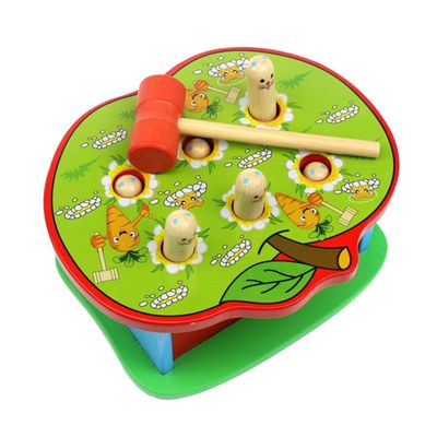 BESPORTBLE 1set Wooden Boys and Girls Beating Hammer Toy Educational Early Learning Percussion Table Game for Toddlers Develop Hand-Eye Coordination and Manual Skills Safe and Smooth Design