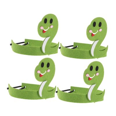 BCOATH 4pcs Snake Headband for Boy Girl Animal Theme Cosplay Hats Comfortable Costume Accessories for Year Stage Performance