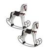 Hohopeti 2pcs Pink Wooden Rocking Horse Craft Toy Hobby Horse Decor for Home Handmade Wooden Ornament view 1