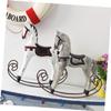 Hohopeti 2pcs Pink Wooden Rocking Horse Craft Toy Hobby Horse Decor for Home Handmade Wooden Ornament view 4