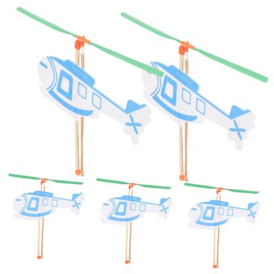 Abaodam 5pcs Rubber Band Powered Helicopter Toys Glider Aircraft for Outdoor Fun Creative Flying Toys for Boy Girl Lightweight and Easy to Carry Birthday Gift