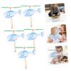 Abaodam 5pcs Rubber Band Powered Helicopter Toys Glider Aircraft for Outdoor Fun Creative Flying Toys for Boy Girl Lightweight and Easy to Carry Birthday Gift view 4