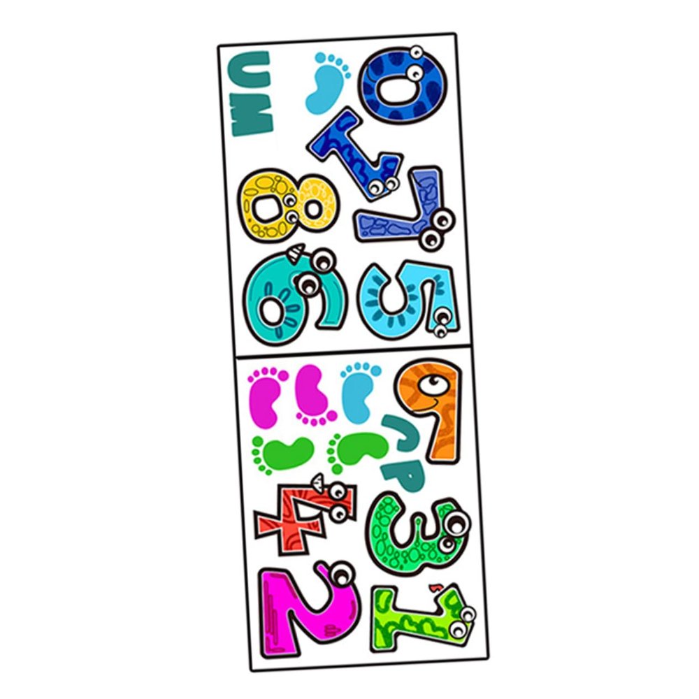 KICHOUSE 1set Removable Floor Number Game Stickers for Boys and Girls Lattice for Playroom and Bedroom Material Fun Patterns for Interactive Learning and Decor