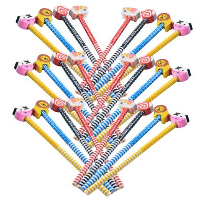 Angoily 30pcs Cartoon Pencils Erasers for Boys and Girls Pencils for School Supplies Random Styles for Boys and Girls for Classroom and Home Use
