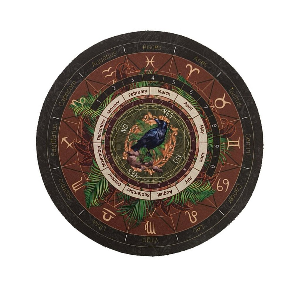 Fuhiueos Divination Board with Crystal Dowsing Divination Necklace Rubber Divination Board Metaphysical Dowsing Board