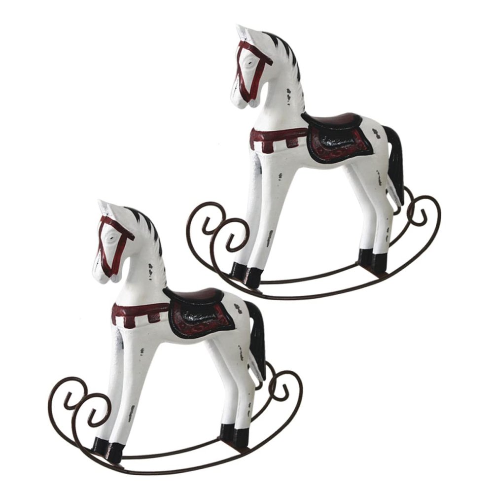 BCOATH 2pcs Wooden Rocking Horse Horse Crafts Rocking Handmade Ornament Home Decor