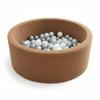 Foam Ball Pit for Toddlers - 36.5" x 13.2" Toddler Ball Pit (Includes 150 Balls),100% Cotton Cover & High-Resilience Memory Foam, Machine Washable, Foldable for Indoor/Outdoor (Brown) view 1