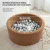 Foam Ball Pit for Toddlers - 36.5" x 13.2" Toddler Ball Pit (Includes 150 Balls),100% Cotton Cover & High-Resilience Memory Foam, Machine Washable, Foldable for Indoor/Outdoor (Brown) view 2