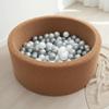 Foam Ball Pit for Toddlers - 36.5" x 13.2" Toddler Ball Pit (Includes 150 Balls),100% Cotton Cover & High-Resilience Memory Foam, Machine Washable, Foldable for Indoor/Outdoor (Brown) view 3