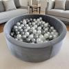 Foam Ball Pit for Toddlers - 36.5" x 13.2" Toddler Ball Pit (Includes 150 Balls),100% Cotton Cover & High-Resilience Memory Foam, Machine Washable, Foldable for Indoor/Outdoor (Grey) view 4