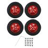 55mm Front Rear Rubber Tires 5 Spoke Metal Wheel Rims Set AXIAL SCX24 1/24 RC Car (Red) view 1