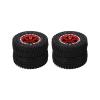 55mm Front Rear Rubber Tires 5 Spoke Metal Wheel Rims Set AXIAL SCX24 1/24 RC Car (Red) view 2