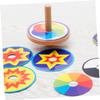 CIYODO 2sets Wooden Tops Toys Boys and Girls Painting Spinning Toy Top for Fun view 2