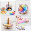 CIYODO 2sets Wooden Tops Toys Boys and Girls Painting Spinning Toy Top for Fun view 3
