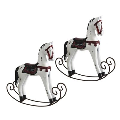 FELTECHELECTR Wooden Rocking Decor Horse Safe Stylish Desktop Adornment for Boys and Girls Adults