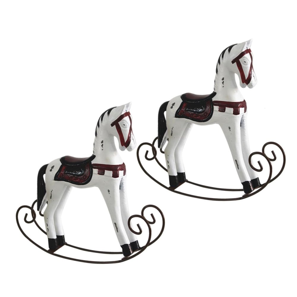 FELTECHELECTR Wooden Rocking Decor Horse Safe Stylish Desktop Adornment for Boys and Girls Adults