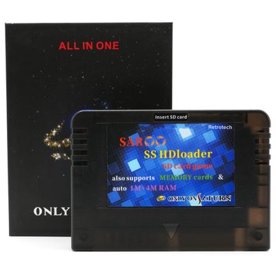 Retrotech Only On Saturn Saroo HD Loader 520 Games in 1 Flash Cart 256gb - Transparent Black, Includes Retrotech Printed Instructions