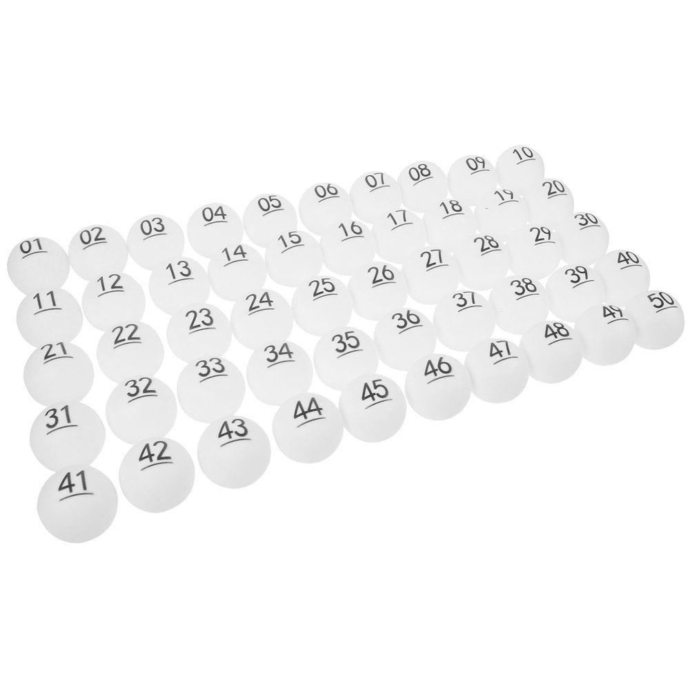 PRETYZOOM 50pcs Raffle Game Balls Bingo Calling Balls White for Entertainment Fade-resistant Printing