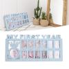 12 Month Baby Photo Display  Newborn Keepsake Picture Collage with Stand for Monthly Milestone Showcase 2/2 (Blue) view 3