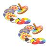 BESPORTBLE 2sets Educational Wooden Gyroscope Toys Spinning Tops for Two Boys and Girls Gyroscope Games view 1