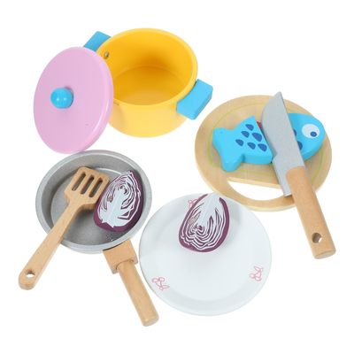 FELTECHELECTR 1Set Kitchen with Cooking Utensils Pretend Cookware Set for Miniature Kitchen Accessories for Creative Role Play for Ages