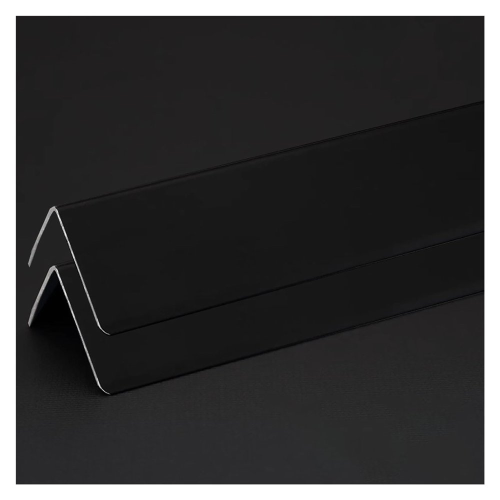 HQLBD 8 Ft Black Wall Corner Shield Protectors 1/2/4/6/8 Pcs, L Molding Metal Edge Guards Trim Angle Bumpers for Indoor Kitchen Cabinet Baseboard High-Impact Areas, Easy to Install(W-3.0cm,2 Pack)