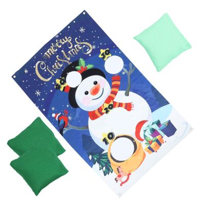 Sosoport 1set Christmas Snowman Sandbags Game Throwing Activity for Boys and Girls Interactive Family Game Includes Random Bean Bags for Holiday Parties and Gatherings