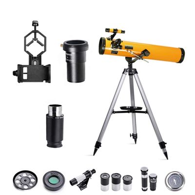 76mm Reflector Astronomical for Children, Beginner's OutsideReflector Kids Educational Monoscope AdultsSpotting Scope Xmas Gift, Yellow D