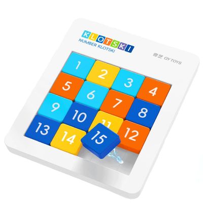 4x4 Magnetic Number Klotski Puzzle Macaron Colored Sliding Tiles Game Educational Math Toy Portable Travel Game Brain Teaser Toy for Kids & Adults (Standard Version)