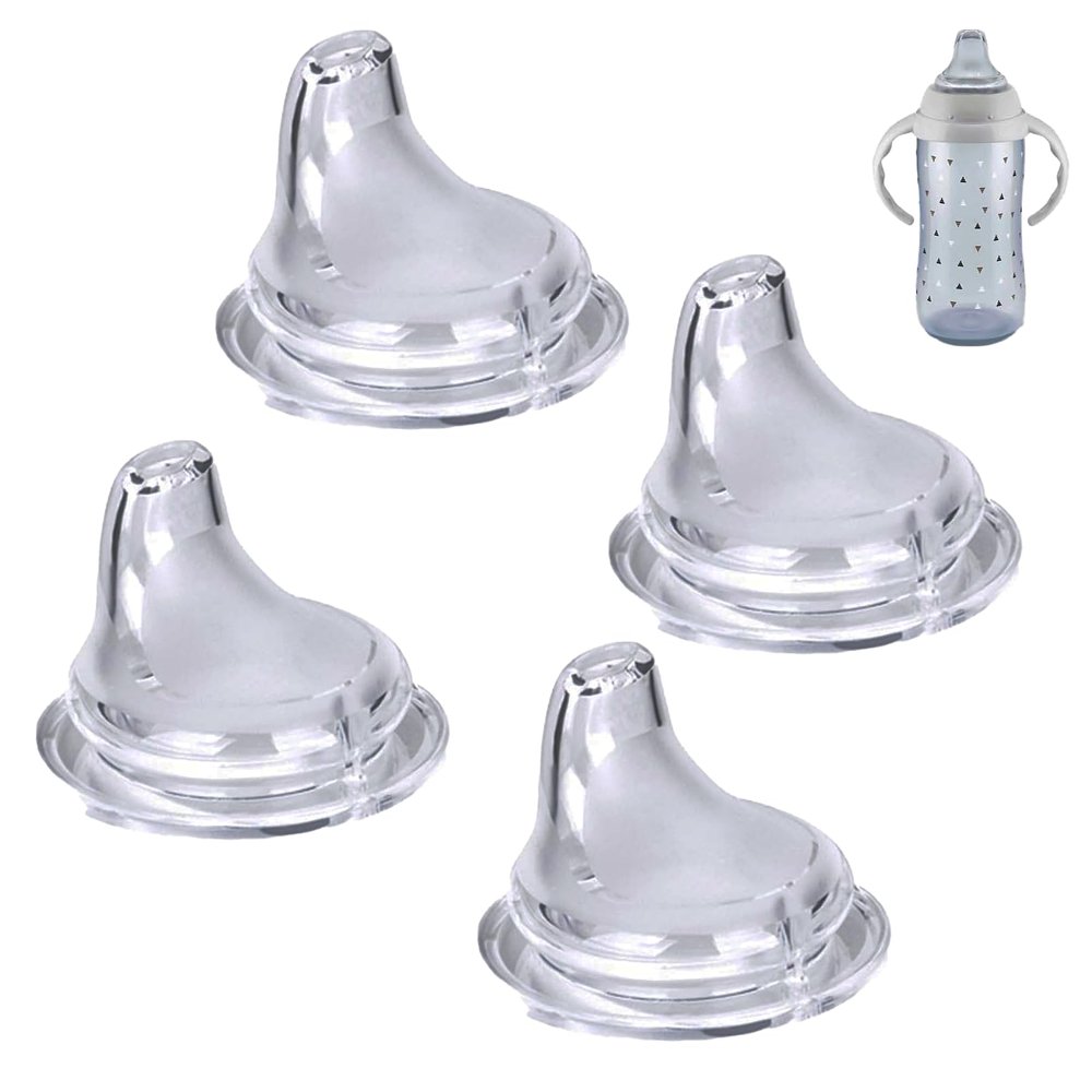 4 Packs Replacement Silicone Spout Compatible with NUK Learner Cup & Active Cup, Soft Transition Spout for Sippy Cups, Leak-Proof, BPA-Free, Easy to Clean Medium Flow