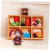 Angoily 8pcs Crafted Wooden Base Wool Felt Stand Doll Display Rack Holder Plushies Storage view 4