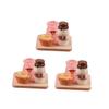 Abaodam 3pcs Mini Wooden Breakfast Set Scale Simulated Food Toys for Dollhouse World Props Realistic Jam Models for Photography and Decor view 1