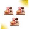Abaodam 3pcs Mini Wooden Breakfast Set Scale Simulated Food Toys for Dollhouse World Props Realistic Jam Models for Photography and Decor view 2