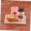 Abaodam 3pcs Mini Wooden Breakfast Set Scale Simulated Food Toys for Dollhouse World Props Realistic Jam Models for Photography and Decor view 4
