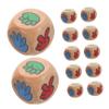 Abaodam 12pcs Wooden Rock Scissors Dice Fun Interactive Game for Family Gatherings Parties and Bars Portable Sided Dices for All Ages view 1