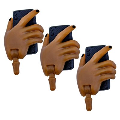 Figures Toy Company Cell Phone Accessory Hand Ultimate 6 Inch Female Figures [Black Skin Black Phone] (Set of Three)