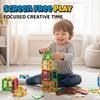 103 Piece Tiles Building Set for Kids Ages 38, Magnetic Building Blocks, Magnet Tiles Toy Set, STEM Educational Montessori Toy, Construction Blocks for Kids, Sensory Birthday Gift for Boys and Girls view 3