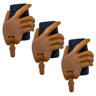 Figures Toy Company Cell Phone Accessory Hand Ultimate 6.5 Inch Male Figures [Black Skin Black Phone] (Set of Three)