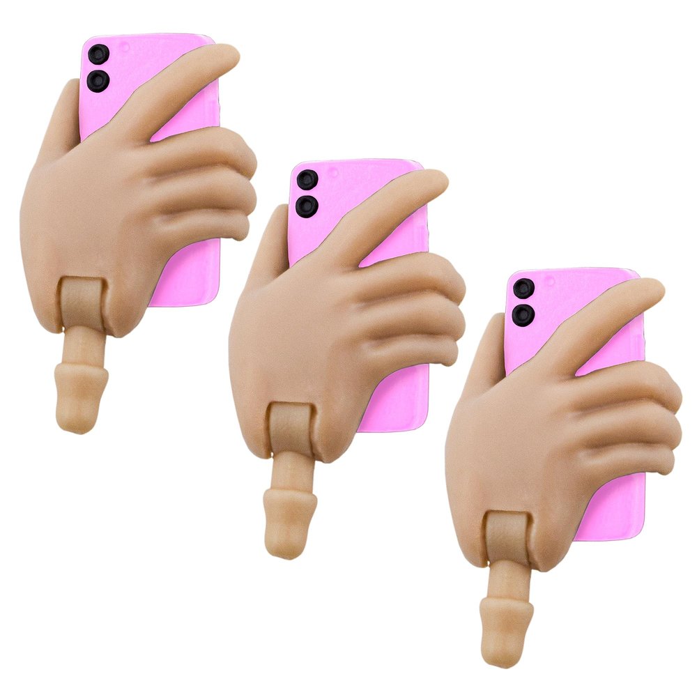 Figures Toy Company Cell Phone Accessory Hand Ultimate 4.25 Inch Figures [White Skin Pink Phone] (Set of Three)
