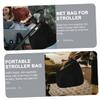 Abaodam Portable Stroller Bag Mesh 4pcs Side Sling Storage Diaper Organizer Black view 4