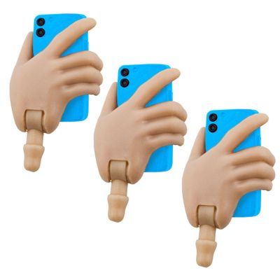 Figures Toy Company Cell Phone Accessory Hand Ultimate 4.25 Inch Figures [White Skin Blue Phone] (Set of Three)