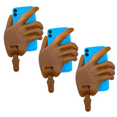 Cell Phone Accessory Hand for Figures Toy Company Ultimate 4.25 Inch Figures [Black Skin Blue Phone] (Set of Three)