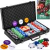 Queensell Poker Set with 300 Poker Chips 11.5 Gram for Texas Holdem  Professional Weight Poker Chips Set with 2 Decks Cards, Big Small Dealer Buttons, and Dices  Premium Poker in Aluminum Case view 1