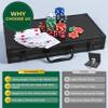 Queensell Poker Set with 300 Poker Chips 11.5 Gram for Texas Holdem  Professional Weight Poker Chips Set with 2 Decks Cards, Big Small Dealer Buttons, and Dices  Premium Poker in Aluminum Case view 4