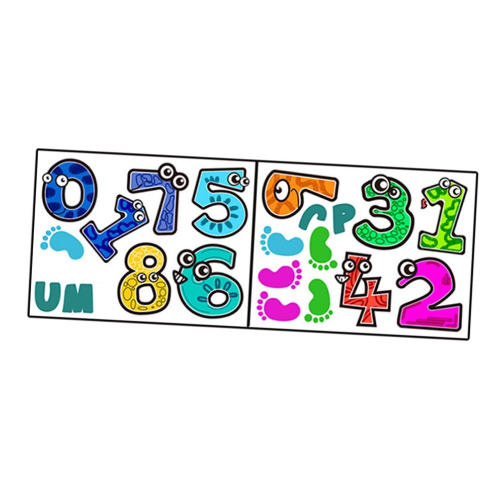 CORHAD 1set Cartoon Number Game Floor Stickers for Boys and Girls Removable Decals for Playroom Nursery Living Room to Learning and Fun