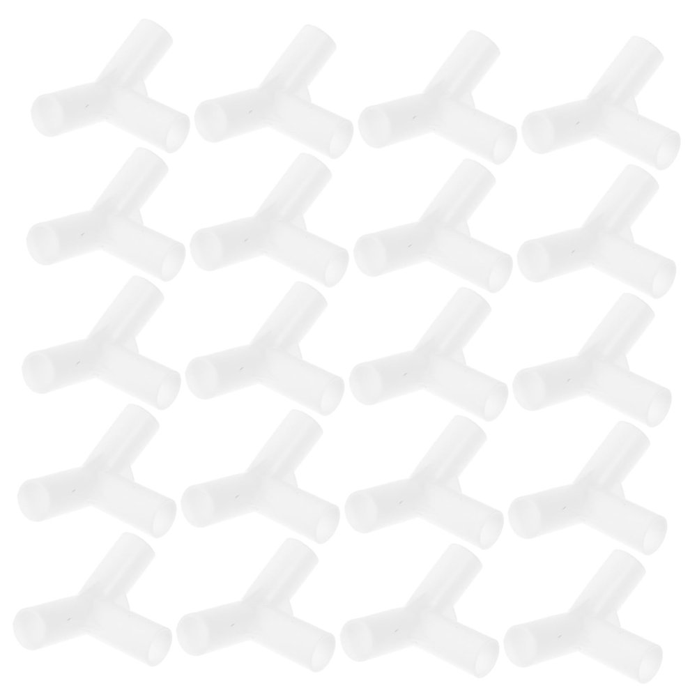 Veemoon 20pcs Plastic Three-Way Connectors for Pipes Tent Pole Fittings for Boy Girl's Tents and Greenhouses Easy to Install Plant Support Connectors